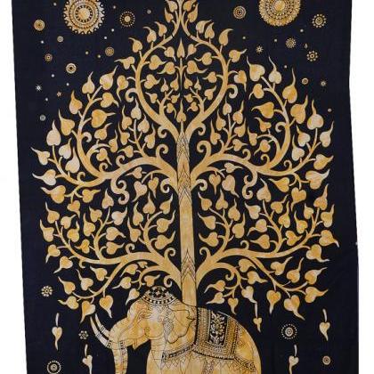 Twin Elephant Tapestry Hippie Wall Hanging Indian..