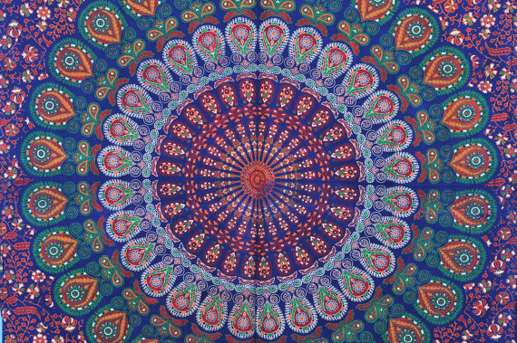 Mandala Print 100 % Cotton Bed Cover, Tapestry ,bed Sheet, Throw,tapestry Coverlet, Wall Hanging, Hippie Wall Hanging, Wall Decorative Art