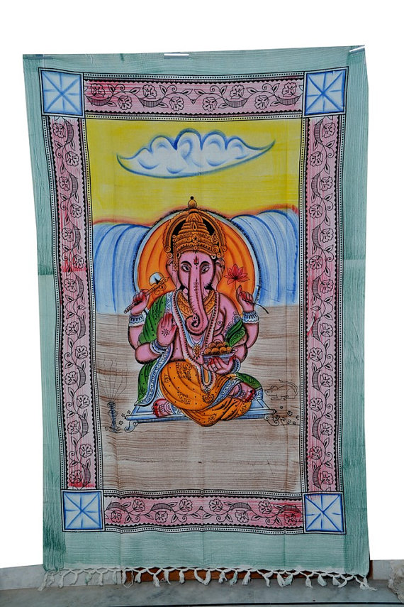 Ganesha Tapestry Mandala Hippie Tapestry Wall Hanging Indian Wall Hanging Throw Bedspread Bohemian Tapestries Wall Decore Ganesha
