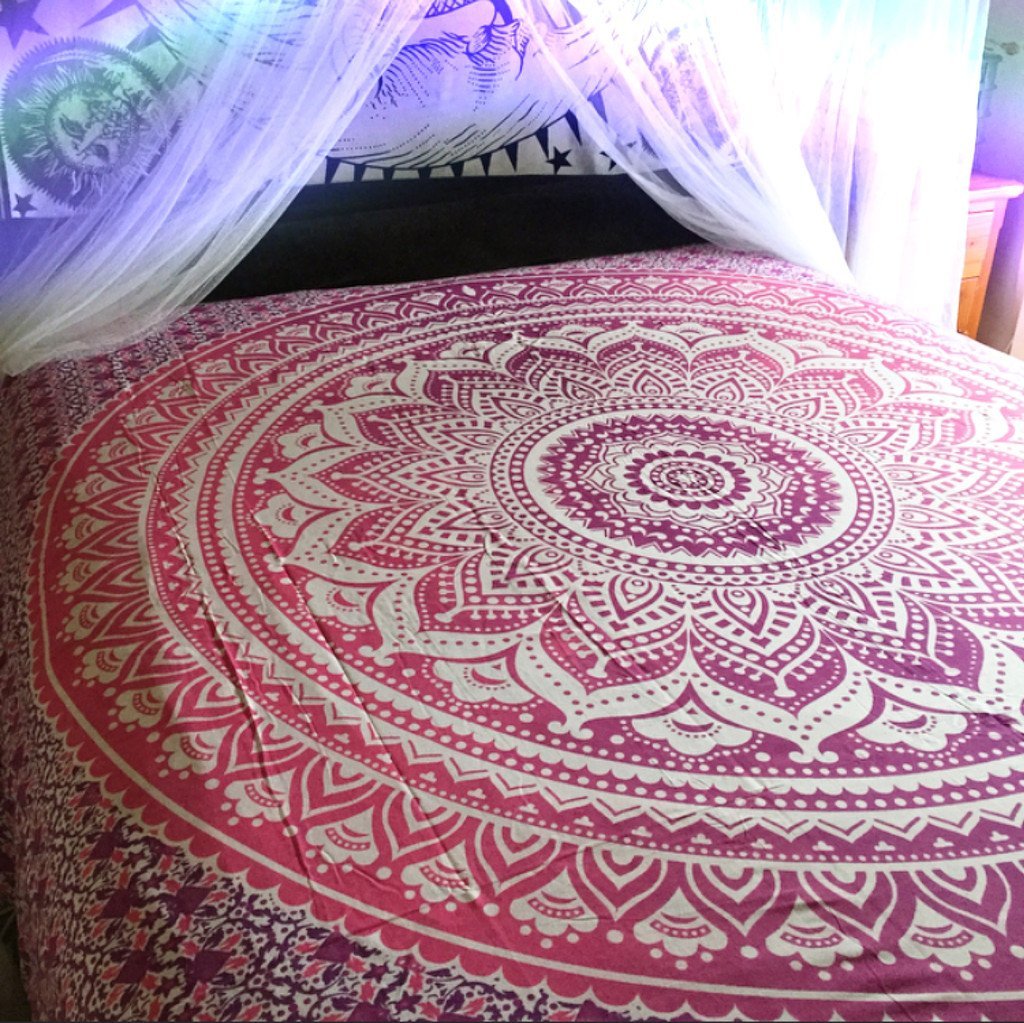 2xpillow Cases +big Queen Size Tapestry Wall Hanging Kids Room Decor Art Indian Hippie Mandala Comforter Throw Ethnic Bed Spread Decor Art